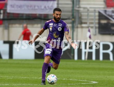 Fussball Bundesliga.  SK Austria Klagenfurt gegen FK Austria Wien.  Kosmas Gkezos  (Klagenfurt). Klagenfurt, am 28.8.2022. 
Foto: Kuess

---
pressefotos, pressefotografie, kuess, qs, qspictures, sport, bild, bilder, bilddatenbank