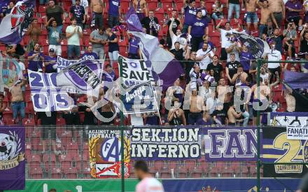 Fussball Bundesliga.  SK Austria Klagenfurt gegen FK Austria Wien.  Fans Wien. Klagenfurt, am 28.8.2022. 
Foto: Kuess

---
pressefotos, pressefotografie, kuess, qs, qspictures, sport, bild, bilder, bilddatenbank