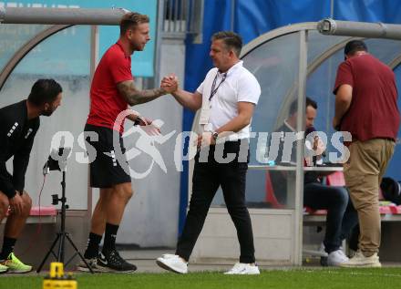 Fussball Bundesliga.  SK Austria Klagenfurt gegen FK Austria Wien.   Co-Trainer Martin Lassnig, Matthias Imhof (Klagenfurt). Klagenfurt, am 28.8.2022. 
Foto: Kuess

---
pressefotos, pressefotografie, kuess, qs, qspictures, sport, bild, bilder, bilddatenbank