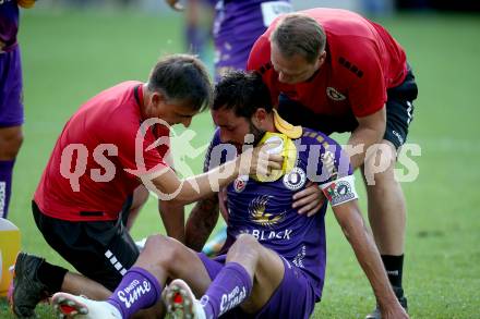 Fussball Bundesliga.  SK Austria Klagenfurt gegen FK Austria Wien.  HARALD WAGNER, MATEJ VIDOVIC, Markus Pink,   (Klagenfurt). Klagenfurt, am 28.8.2022. 
Foto: Kuess

---
pressefotos, pressefotografie, kuess, qs, qspictures, sport, bild, bilder, bilddatenbank