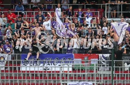 Fussball Bundesliga.  SK Austria Klagenfurt gegen FK Austria Wien.   Fans  (Klagenfurt). Klagenfurt, am 28.8.2022. 
Foto: Kuess

---
pressefotos, pressefotografie, kuess, qs, qspictures, sport, bild, bilder, bilddatenbank