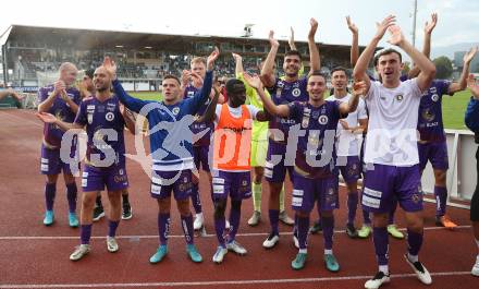 Fussball Bundesliga.  WAC gegen SK Austria Klagenfurt. Jubel Austria  (Klagenfurt). Wolfsberg, am 4.9..2022. 
Foto: Kuess

---
pressefotos, pressefotografie, kuess, qs, qspictures, sport, bild, bilder, bilddatenbank