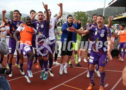 Fussball Bundesliga.  WAC gegen SK Austria Klagenfurt. Jubel Austria  (Klagenfurt). Wolfsberg, am 4.9..2022. 
Foto: Kuess

---
pressefotos, pressefotografie, kuess, qs, qspictures, sport, bild, bilder, bilddatenbank