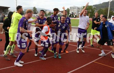 Fussball Bundesliga.  WAC gegen SK Austria Klagenfurt. Jubel Austria  (Klagenfurt). Wolfsberg, am 4.9..2022. 
Foto: Kuess

---
pressefotos, pressefotografie, kuess, qs, qspictures, sport, bild, bilder, bilddatenbank