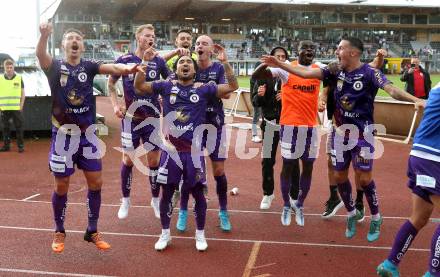 Fussball Bundesliga.  WAC gegen SK Austria Klagenfurt.  Jubel Austria  (Klagenfurt). Wolfsberg, am 4.9..2022. 
Foto: Kuess

---
pressefotos, pressefotografie, kuess, qs, qspictures, sport, bild, bilder, bilddatenbank