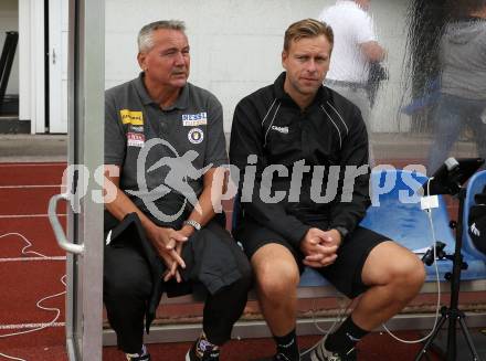 Fussball Bundesliga.  WAC gegen SK Austria Klagenfurt. Trainer Peter Pacult, Co-Trainer Martin Lassnig   (Klagenfurt). Wolfsberg, am 4.9..2022. 
Foto: Kuess

---
pressefotos, pressefotografie, kuess, qs, qspictures, sport, bild, bilder, bilddatenbank