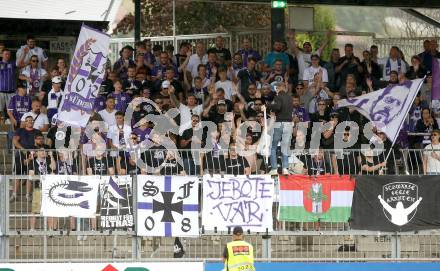 Fussball Bundesliga.  WAC gegen SK Austria Klagenfurt. Fans Austria. Wolfsberg, am 4.9..2022. 
Foto: Kuess

---
pressefotos, pressefotografie, kuess, qs, qspictures, sport, bild, bilder, bilddatenbank