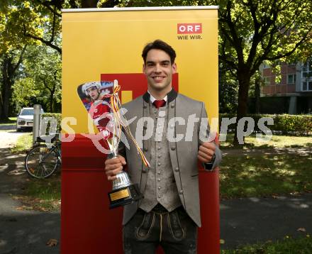 EBEL. Eishockey Bundesliga. KAC. Wahl zum Kaerntner Eishockey Superstar. Lukas Haudum. Klagenfurt, am 12.9.2021.
Foto: Kuess
www.qspictures.net

---
pressefotos, pressefotografie, kuess, qs, qspictures, sport, bild, bilder, bilddatenbank