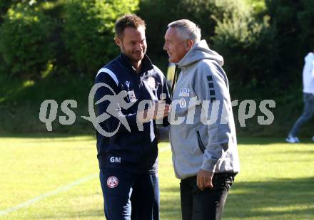 Fussball Testspiel. SK Austria Klagenfurt gegen GAK.  Trainer Gernot Messner (GAK), Trainer Peter Pacult  (Klagenfurt). St. Michael im Lavanttal, am 23.9.2022.
Foto: Kuess
---
pressefotos, pressefotografie, kuess, qs, qspictures, sport, bild, bilder, bilddatenbank