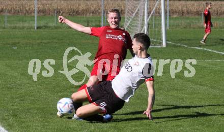 Fussball. 1. KLasse D. Sittersdorf gegen Rueckersdorf.   Mario Popovic (Sittersdorf),  Johannes Planteu  (Rueckersdorf).  Sittersdorf, am 2.10.2022. 
Foto: Kuess
---
pressefotos, pressefotografie, kuess, qs, qspictures, sport, bild, bilder, bilddatenbank