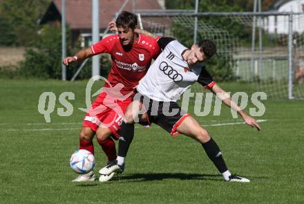 Fussball. 1. KLasse D. Sittersdorf gegen Rueckersdorf.   Mario Popovic (Sittersdorf),  Nik Burkeljca  (Rueckersdorf).  Sittersdorf, am 2.10.2022. 
Foto: Kuess
---
pressefotos, pressefotografie, kuess, qs, qspictures, sport, bild, bilder, bilddatenbank