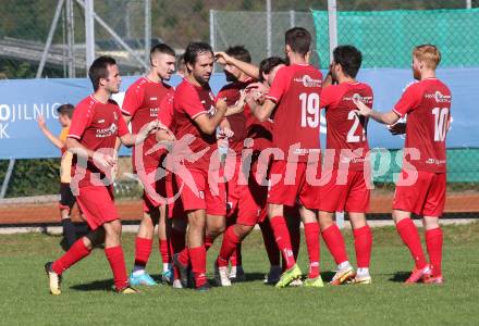 Fussball. 1. KLasse D. Sittersdorf gegen Rueckersdorf.  Torjubel  (Rueckersdorf).  Sittersdorf, am 2.10.2022. 
Foto: Kuess
---
pressefotos, pressefotografie, kuess, qs, qspictures, sport, bild, bilder, bilddatenbank