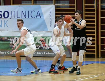 Basketball 2. Liga 2022/2023. Grunddurchgang 1. Runde.  KOS Celovec gegen  RAIDERS Tirol.   Andi Smrtnik, Andrej Blazevic (KOS),  Marko Obradovic (Tirol). Klagenfurt, am 8.10.2022.
Foto: Kuess
www.qspictures.net
---
pressefotos, pressefotografie, kuess, qs, qspictures, sport, bild, bilder, bilddatenbank