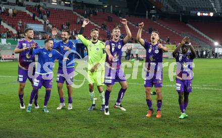 Fussball Bundesliga. SK Austria Klagenfurt gegen SC Austria Lustenau.  Jubel (Klagenfurt). Klagenfurt, am 8.10.2022.
Foto: Kuess
---
pressefotos, pressefotografie, kuess, qs, qspictures, sport, bild, bilder, bilddatenbank