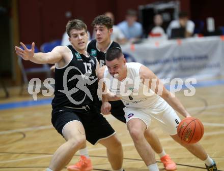 Basketball 2. Liga 2022/2023. Grunddurchgang 1. Runde.  KOS Celovec gegen  RAIDERS Tirol.   Grega Sajevic (KOS), Leart Perani  (Tirol). Klagenfurt, am 8.10.2022.
Foto: Kuess
www.qspictures.net
---
pressefotos, pressefotografie, kuess, qs, qspictures, sport, bild, bilder, bilddatenbank