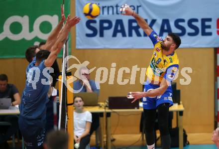 Volleyball. CEV Cup. SK Zadruga Aich/Dob gegen Calcit Kamnik.  Anastasios Aspiotis (Aich/Dob). Bleiburg, am 19.10.2022.
Foto: Kuess
---
pressefotos, pressefotografie, kuess, qs, qspictures, sport, bild, bilder, bilddatenbank