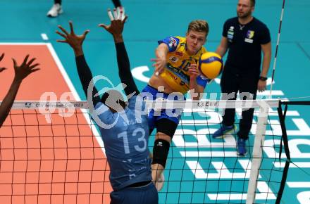 Volleyball. CEV Cup. SK Zadruga Aich/Dob gegen Calcit Kamnik.  Stefan Kaibald (Aich/Dob). Bleiburg, am 19.10.2022.
Foto: Kuess
---
pressefotos, pressefotografie, kuess, qs, qspictures, sport, bild, bilder, bilddatenbank