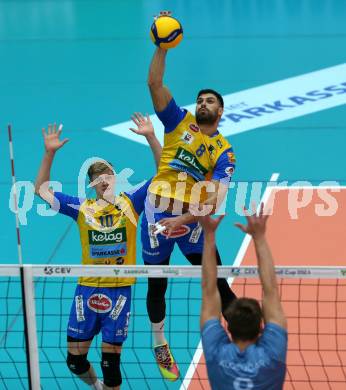 Volleyball. CEV Cup. SK Zadruga Aich/Dob gegen Calcit Kamnik.  Anastasios Aspiotis (Aich/Dob). Bleiburg, am 19.10.2022.
Foto: Kuess
---
pressefotos, pressefotografie, kuess, qs, qspictures, sport, bild, bilder, bilddatenbank