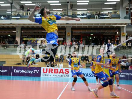 Volleyball. CEV Cup. SK Zadruga Aich/Dob gegen Calcit Kamnik.  Anastasios Aspiotis (Aich/Dob). Bleiburg, am 19.10.2022.
Foto: Kuess
---
pressefotos, pressefotografie, kuess, qs, qspictures, sport, bild, bilder, bilddatenbank