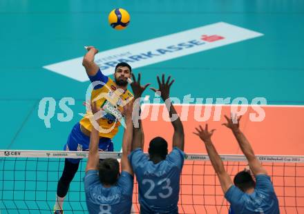 Volleyball. CEV Cup. SK Zadruga Aich/Dob gegen Calcit Kamnik.  Anastasios Aspiotis (Aich/Dob). Bleiburg, am 19.10.2022.
Foto: Kuess
---
pressefotos, pressefotografie, kuess, qs, qspictures, sport, bild, bilder, bilddatenbank