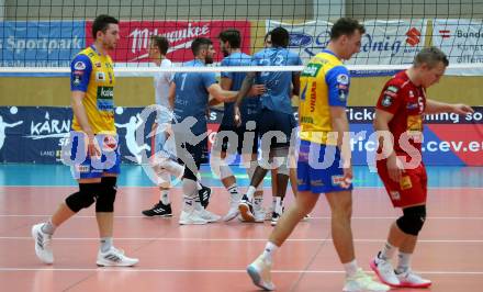 Volleyball. CEV Cup. SK Zadruga Aich/Dob gegen Calcit Kamnik.  Jubel Kamnik. Bleiburg, am 19.10.2022.
Foto: Kuess
---
pressefotos, pressefotografie, kuess, qs, qspictures, sport, bild, bilder, bilddatenbank