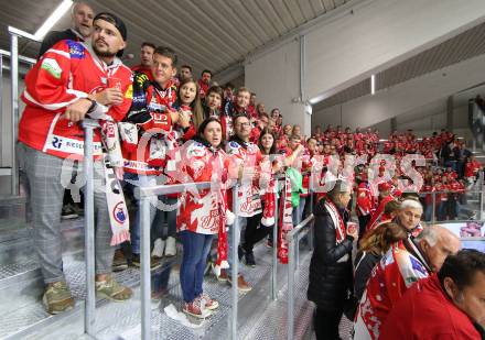 EBEL. Eishockey Bundesliga. EC KAC gegen  Steinbach Black Wings 1992. Fans Heid Horten Arena. Klagenfurt, am 21.10.2022.
Foto: Kuess
www.qspictures.net
---
pressefotos, pressefotografie, kuess, qs, qspictures, sport, bild, bilder, bilddatenbank