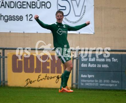 Fussball. Kaerntner Liga. Bleiburg gegen Lendorf.  Torjubel Sandro Christoph Morgenstern  (Lendorf). Bleiburg, am 22.10.2022.
Foto: Kuess
---
pressefotos, pressefotografie, kuess, qs, qspictures, sport, bild, bilder, bilddatenbank