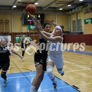 Basketball Damen Superliga. Grunddurchgang 4. Runde. KOS Celovec Damen gegen Basket Flames Women.  Antonia Ronacher (KOS),  Agatija Vukicevic (Basket Flames). Klagenfurt, 22.10.2022.
Foto: Kuess
---
pressefotos, pressefotografie, kuess, qs, qspictures, sport, bild, bilder, bilddatenbank