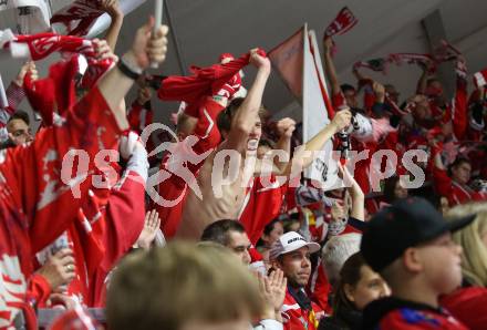 EBEL. Eishockey Bundesliga. EC KAC gegen  VSV.  Jubel Fans (KAC). Klagenfurt, am 26.10.2022.
Foto: Kuess
www.qspictures.net
---
pressefotos, pressefotografie, kuess, qs, qspictures, sport, bild, bilder, bilddatenbank