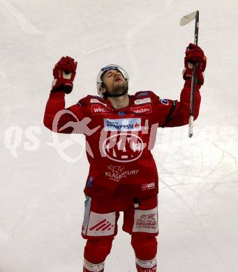 EBEL. Eishockey Bundesliga. EC KAC gegen  VSV.  Torjubel Manuel Ganahl (KAC). Klagenfurt, am 26.10.2022.
Foto: Kuess
www.qspictures.net
---
pressefotos, pressefotografie, kuess, qs, qspictures, sport, bild, bilder, bilddatenbank