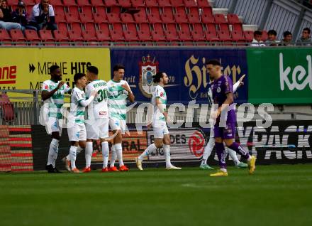 Fussball Bundesliga. SK Austria Klagenfurt gegen WSG Tirol.  Torjubel (Tirol). Klagenfurt, am 29.10.2022.
Foto: Kuess
---
pressefotos, pressefotografie, kuess, qs, qspictures, sport, bild, bilder, bilddatenbank