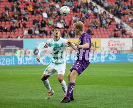 Fussball Bundesliga. SK Austria Klagenfurt gegen WSG Tirol.  Christopher Brian Cvetko (Klagenfurt), Alexander Ranacher (Tirol). Klagenfurt, am 29.10.2022.
Foto: Kuess
---
pressefotos, pressefotografie, kuess, qs, qspictures, sport, bild, bilder, bilddatenbank