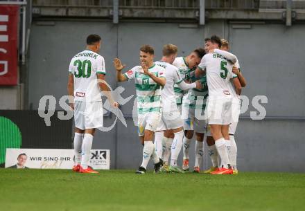 Fussball Bundesliga. SK Austria Klagenfurt gegen WSG Tirol.  Torjubel (Tirol). Klagenfurt, am 29.10.2022.
Foto: Kuess
---
pressefotos, pressefotografie, kuess, qs, qspictures, sport, bild, bilder, bilddatenbank