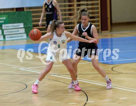 Basketball Damen Superliga. Grunddurchgang 5. Runde. KOS Celovec Damen gegen Vienna United Women.  Monika Ristic (KOS),  Alona Dobrovolska (Vienna United Women). Klagenfurt, 29.10.2022.
Foto: Kuess
---
pressefotos, pressefotografie, kuess, qs, qspictures, sport, bild, bilder, bilddatenbank