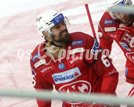 EBEL. Eishockey Bundesliga. EC KAC gegen  HC Innsbruck - Die Haie.   Torjubel Lucas Lessio (KAC). Klagenfurt, am 1.11.2022.
Foto: Kuess
www.qspictures.net
---
pressefotos, pressefotografie, kuess, qs, qspictures, sport, bild, bilder, bilddatenbank