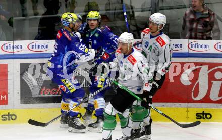 EBEL. Eishockey Bundesliga. EC VSV gegen HK SZ Olimpija.  Torjubel Robert Sabolic, Chris Collins (VSV). Villach, am 6.11.2022.
Foto: Kuess
www.qspictures.net
---
pressefotos, pressefotografie, kuess, qs, qspictures, sport, bild, bilder, bilddatenbank