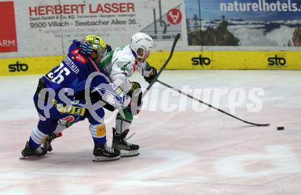 EBEL. Eishockey Bundesliga. EC VSV gegen HK SZ Olimpija.  Dominik Grafenthin, (VSV),    Rok Kapel (Olimpija). Villach, am 6.11.2022.
Foto: Kuess
www.qspictures.net
---
pressefotos, pressefotografie, kuess, qs, qspictures, sport, bild, bilder, bilddatenbank