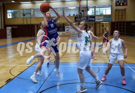 Basketball Damen. AUSTRIA CUP.  KOS Celovec Damen gegen UBSC-DBBC Graz.  Johanna Thamer (KOS),  Annika Neumann (Graz). Klagenfurt, 12.11.2022.
Foto: Kuess
---
pressefotos, pressefotografie, kuess, qs, qspictures, sport, bild, bilder, bilddatenbank
