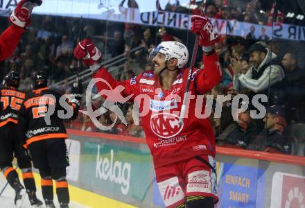 EBEL. Eishockey Bundesliga. EC KAC gegen  Moser Medical Graz99ers.  Torjubel Lessio Lucas, (KAC). Klagenfurt, am 15.11.2022.
Foto: Kuess
www.qspictures.net
---
pressefotos, pressefotografie, kuess, qs, qspictures, sport, bild, bilder, bilddatenbank