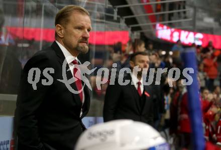 EBEL. Eishockey Bundesliga. EC KAC gegen  Moser Medical Graz99ers.  Trainer Petri Matikainen, (KAC). Klagenfurt, am 15.11.2022.
Foto: Kuess
www.qspictures.net
---
pressefotos, pressefotografie, kuess, qs, qspictures, sport, bild, bilder, bilddatenbank