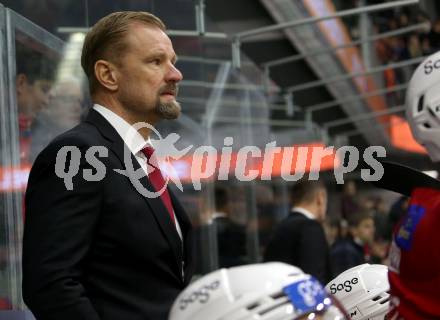 EBEL. Eishockey Bundesliga. EC KAC gegen  Moser Medical Graz99ers.  Trainer Petri Matikainen, (KAC). Klagenfurt, am 15.11.2022.
Foto: Kuess
www.qspictures.net
---
pressefotos, pressefotografie, kuess, qs, qspictures, sport, bild, bilder, bilddatenbank