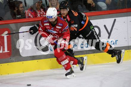 EBEL. Eishockey Bundesliga. EC KAC gegen  Moser Medical Graz99ers. Koch Thomas  (KAC),    Antonitsch Sam (Graz). Klagenfurt, am 15.11.2022.
Foto: Kuess
www.qspictures.net
---
pressefotos, pressefotografie, kuess, qs, qspictures, sport, bild, bilder, bilddatenbank