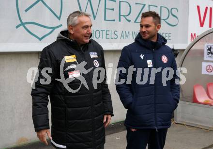 Fussball Woertherseecup. SK Austria Klagenfurt gegen GAK. Trainer Peter Pacult, Gernot Messner (GAK). Klagenfurt, am 19.11.2022.
Foto: Kuess
---
pressefotos, pressefotografie, kuess, qs, qspictures, sport, bild, bilder, bilddatenbank