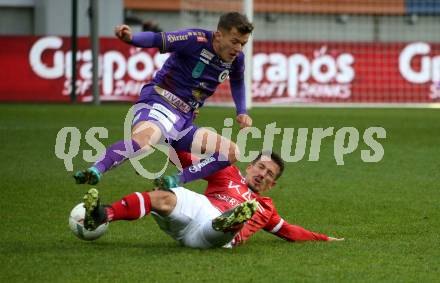 Fussball Woertherseecup. SK Austria Klagenfurt gegen GAK. Florian Rieder, (Austria Klagenfurt),  Michael Lang  (GAK). Klagenfurt, am 19.11.2022.
Foto: Kuess
---
pressefotos, pressefotografie, kuess, qs, qspictures, sport, bild, bilder, bilddatenbank