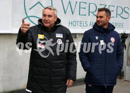 Fussball Woertherseecup. SK Austria Klagenfurt gegen GAK. Trainer Peter Pacult, Gernot Messner (GAK). Klagenfurt, am 19.11.2022.
Foto: Kuess
---
pressefotos, pressefotografie, kuess, qs, qspictures, sport, bild, bilder, bilddatenbank