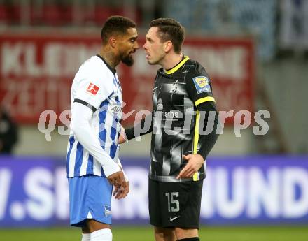 Fussball Woertherseecup. Herta BSC gegen TSV 1860.  Kevin-Prince Boateng (Herta), Marcel Baer  (TSV 1860). Klagenfurt, am 19.11.2022.
Foto: Kuess
---
pressefotos, pressefotografie, kuess, qs, qspictures, sport, bild, bilder, bilddatenbank