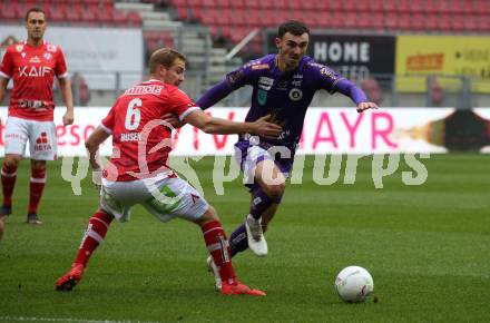 Fussball Woertherseecup. SK Austria Klagenfurt gegen GAK.  Andrew Irving, (Austria Klagenfurt),  Markus Rusek  (GAK). Klagenfurt, am 19.11.2022.
Foto: Kuess
---
pressefotos, pressefotografie, kuess, qs, qspictures, sport, bild, bilder, bilddatenbank