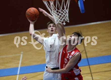 Basketball 2. Liga 2022/2023. Grunddurchgang 7. Runde.  KOS Celovec gegen  Upper Austrian Ballers.   Andrej Blazevic (KOS),  Petar Nemcec (Austrian Ballers). Klagenfurt, am 20.11.2022.
Foto: Kuess
www.qspictures.net
---
pressefotos, pressefotografie, kuess, qs, qspictures, sport, bild, bilder, bilddatenbank