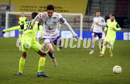 Fussball Woertherseecup. SK Austria Klagenfurt gegen 1860 Muenchen. Sebastian Soto,  (Austria Klagenfurt). Klagenfurt, 20.11.2022.
Foto: Kuess
---
pressefotos, pressefotografie, kuess, qs, qspictures, sport, bild, bilder, bilddatenbank