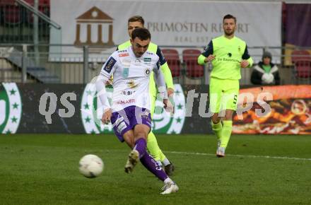 Fussball Woertherseecup. SK Austria Klagenfurt gegen 1860 Muenchen. Andrew Irving  (Austria Klagenfurt). Klagenfurt, 20.11.2022.
Foto: Kuess
---
pressefotos, pressefotografie, kuess, qs, qspictures, sport, bild, bilder, bilddatenbank
